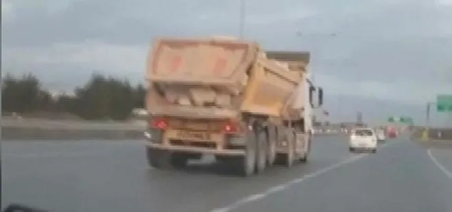 İstanbul’da 120 km hızla makas atan hafriyat kamyonu kamerada