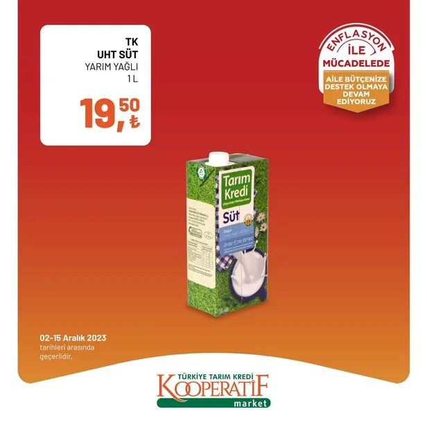 Tarım Kredi Market 11 Aralık indirim kataloğu çıktı! Dev rulo havlu, yumuşatıcı, çay, bütün piliç, tereyağı, tost peyniri, süt, beyaz peynir, pirinç ucuza satışta…