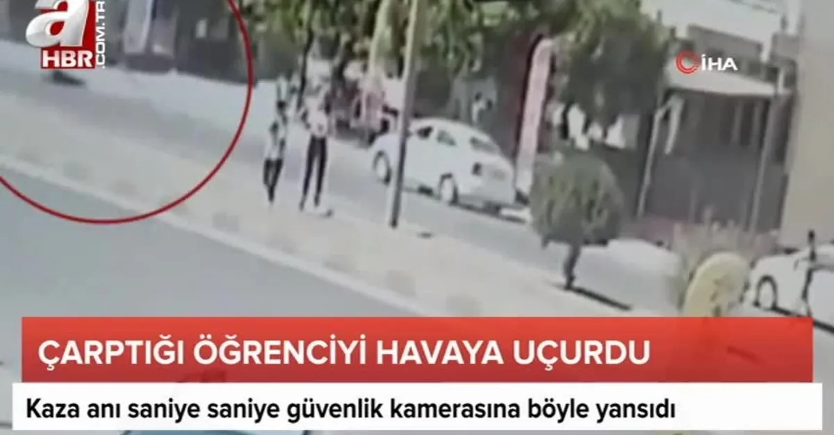 Çarptığı öğrenciyi havaya uçurdu