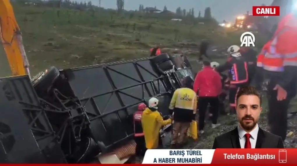 Malatya'da yolcu otobüsü devrildi!