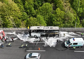 Bolu Dağı'nda yolcu otobüsü yandı