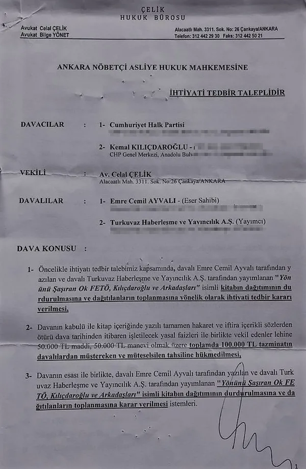 Ankara 9. Asliye Hukuk Mahkemesi, Kemal Kılıçdaroğlu’nun kitap toplatma talebini reddetti