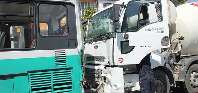 Kayseri’de beton mikseri ve yolcu otobüsü çarpıştı! Yaralılar var