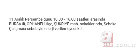 Bursa elektrik kesintisi sorgulama: Elektrikler ne zaman gelecek? 9