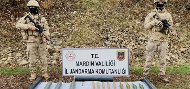 Mardin’de terör örgütü PKK’ya ait katyuşa füzeleri ele geçirildi