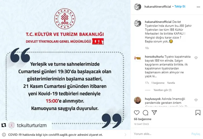 Oyuncu Hakan Altıner’den İBB’ye tiyatro tepkisi! ‘Sizce hangisi doğru karar?’