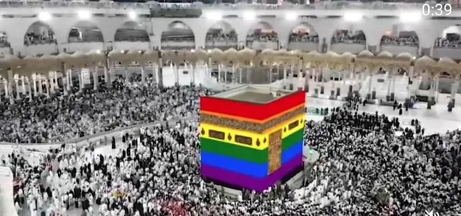 LGBT lobisinden alçak provokasyon! İslam’a hakaret edip Kabe-i Muazzama’yı hedef aldılar
