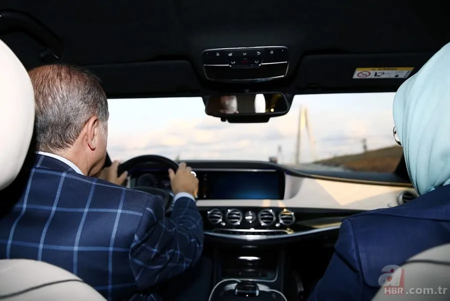 Cumhurbaşkanı Erdoğan kendi kullandığı araçla 3. köprüden geçti 2