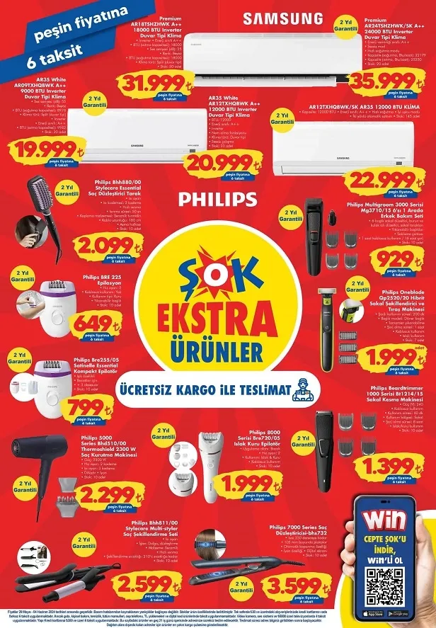 ŞOK 1 Haziran aktüel ürünler kataloğu yayınladı! ŞOK’ta bu hafta Samsung Inverter klima çeşitleri, Tavan ve Duvar Boyası uyguna satışta
