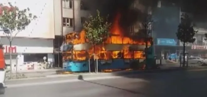 Esenyurt’ta çift katlı özel halk otobüsünde yangın