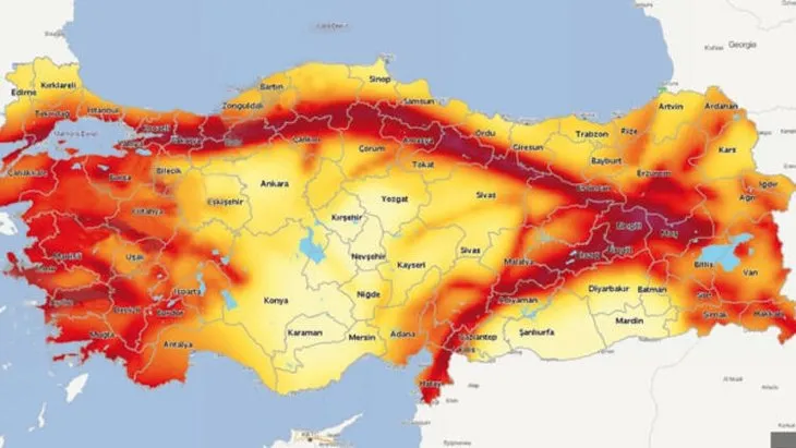 Son deprem sonrası Türkiye deprem haritası dikkat çekti! | Hangi ilde ne kadar deprem tehlikesi var?