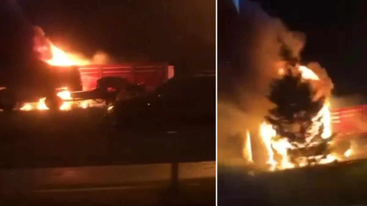 Benzin istasyonunda korku dolu anlar! Alev topuna döndü kullanılamaz hale geldi