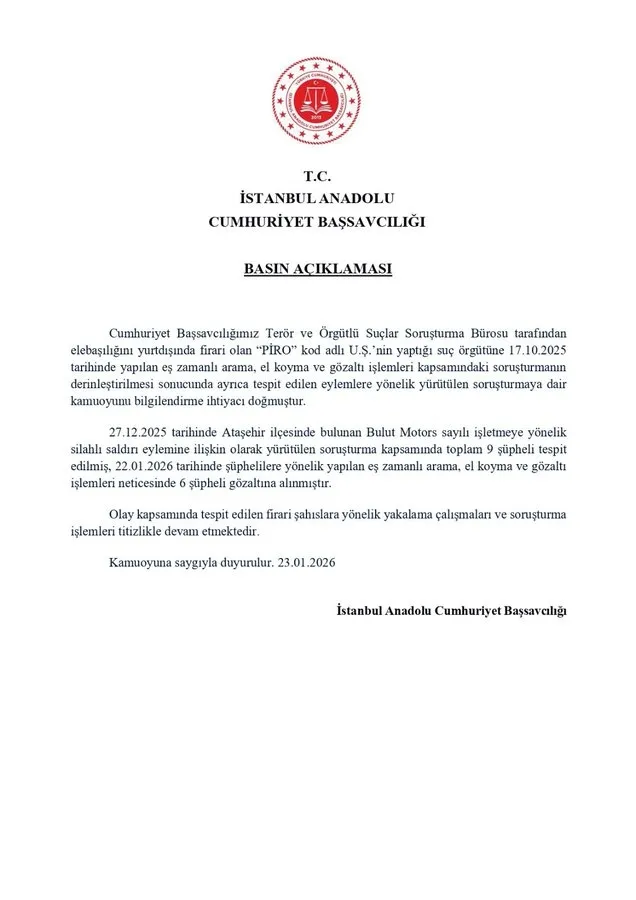 İstanbul’da "Piro" kod adlı suç örgütüne operasyon