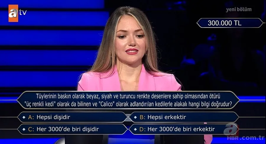 Milyoner’de heyecan dorukta: Üç renkli kedi sorusu yarışmaya damgasını vurdu! 8