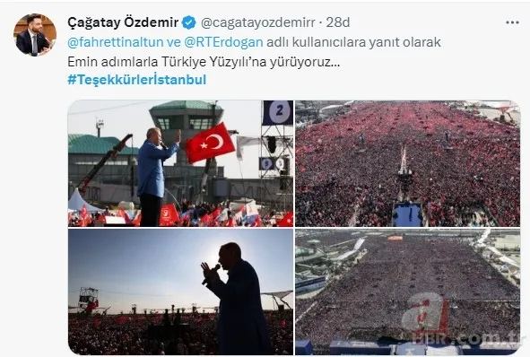 Başkan Recep Tayyip Erdoğan’dan “Teşekkürler İstanbul” mesajı! “Tweet altında paylaşalım…”