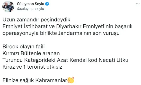 Son dakika: Kırmızı Bültenle aranan Turuncu Kategorideki terörist Necati Utku Kiraz etkisiz hale getirildi