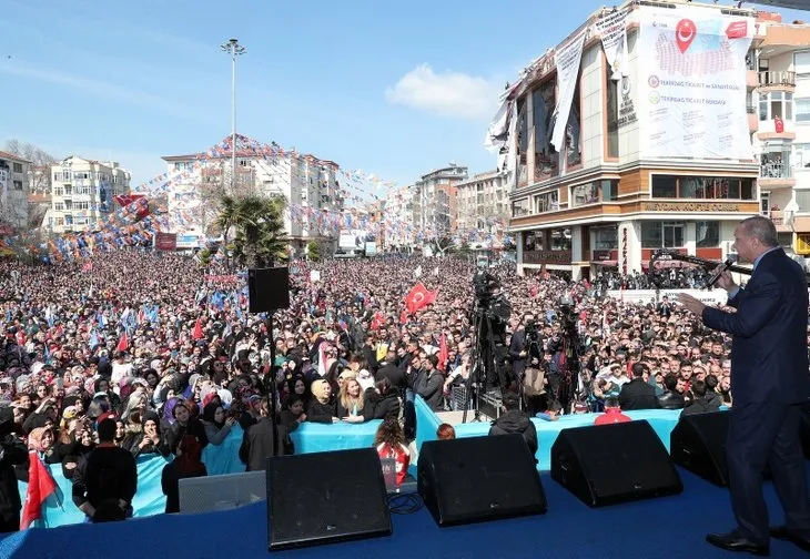 Başkan Erdoğan’ın Tekirdağ mitinginden çarpıcı kareler