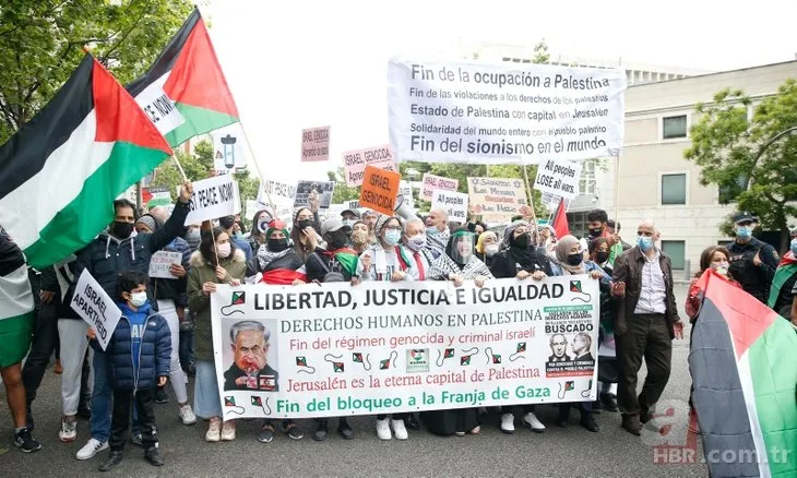 İspanya’nın başkenti Madrid’de Filistin isyanı