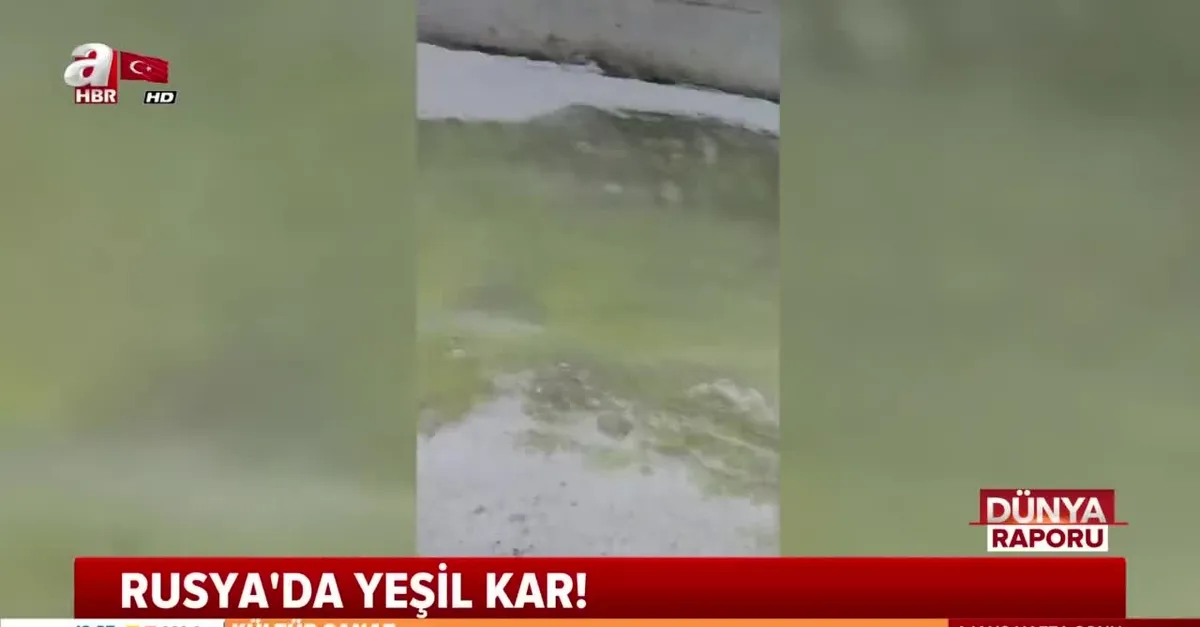 Ruslar şaşkın! Yeşil kar yağdı