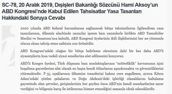 Son dakika: Dışişleri’nden ABD’ye sert tepki: Siyasi emellere alet edilmesini kınıyoruz