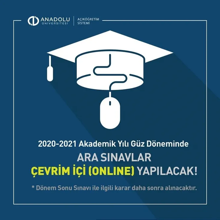 Açıköğretim öğrencileri dikkat! AÖF ve ATA AÖF vize sınavı ne zaman? 2020-2021 sınavlar online mı olacak?