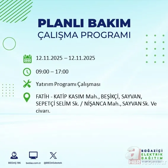 BEDAŞ’tan uyarı! 21 ilçede elektrik kesintisi: Hangi ilçelerde kesinti olacak, elektrikler ne zaman gelecek? 14