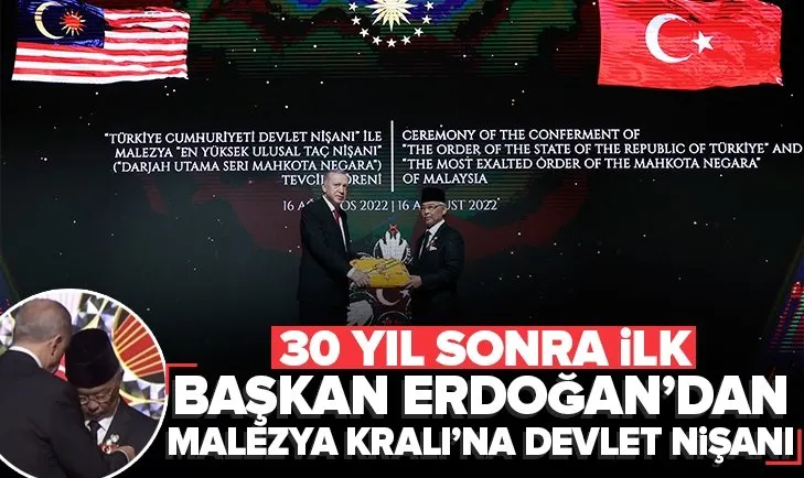 Başkan Erdoğan’dan Malezya Kralı Al-Mustafa Billah Şah’a Devlet Nişanı