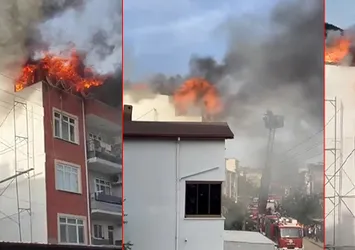 Kocaeli'de 4 katlı binadan alevler yükseldi!