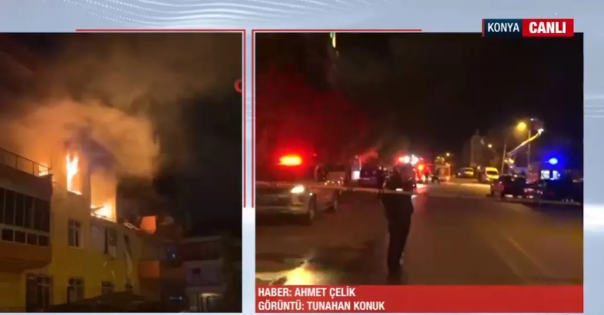 Konya'daki doğalgaz patlaması:12 yaralı