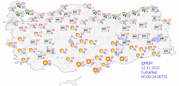 1668090587044.png Sıcaklıklar düşüyor! Sağanak yağış etki altına alacak! Meteoroloji'den son dakika uyarısı... İstanbul Ankara İzmir hava durumu - 7