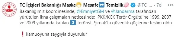 Son dakika: İçişleri Bakanlığı açıkladı! PKK’da büyük çöküş...