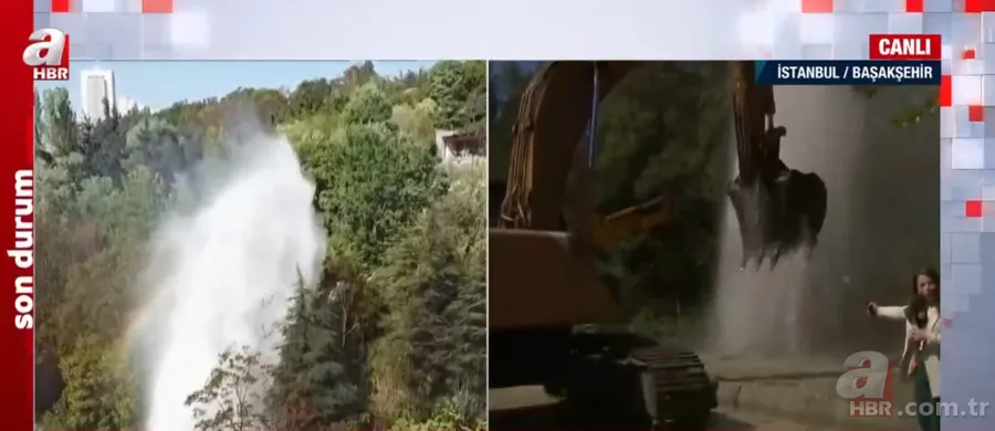 İSKİ borusu patladı! Su metrelerce yükseğe fışkırdı, yollar göle döndü 6