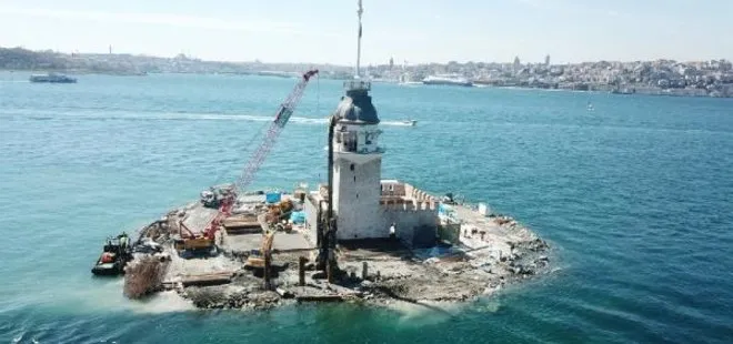 İstanbul’un tarihi simgesinin son hali! Kız Kulesi havadan görüntülendi