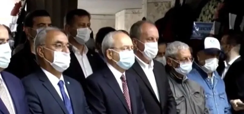 Kemal Kılıçdaroğlu ve Muharrem İnce, Bekir Coşkun'un cenazesinde yan yana saf tuttu ama konuşmadı