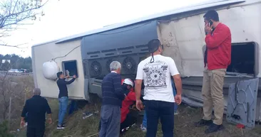 SON DAKİKA! Bolu’da yolcu otobüsü devrildi! Çok sayıda yaralı var