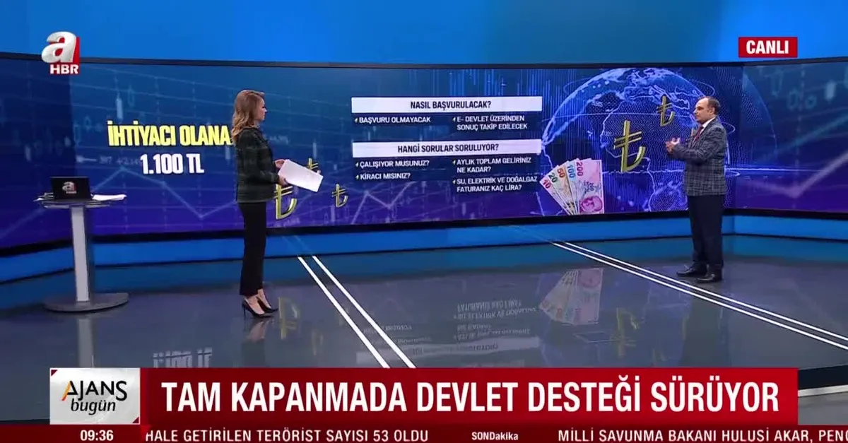 Tam kapanmada devlet desteği sürüyor! İhtiyacı olana 1.100 TL