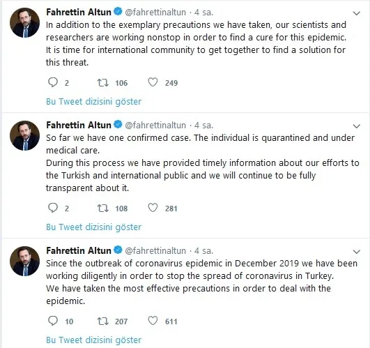 Son dakika: İletişim Başkanı Fahrettin Altun'dan corona virüs açıklaması: "Bilim adamlarımız bu salgına..." - 1