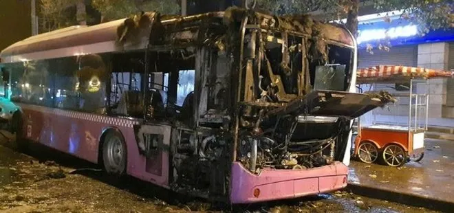 İstanbul’da park halindeki halk otobüsü yandı