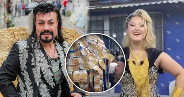 Kobra Murat’ın kızı Sergül’ün nişanı olay oldu! Boyunca altın ve euro takıldı!