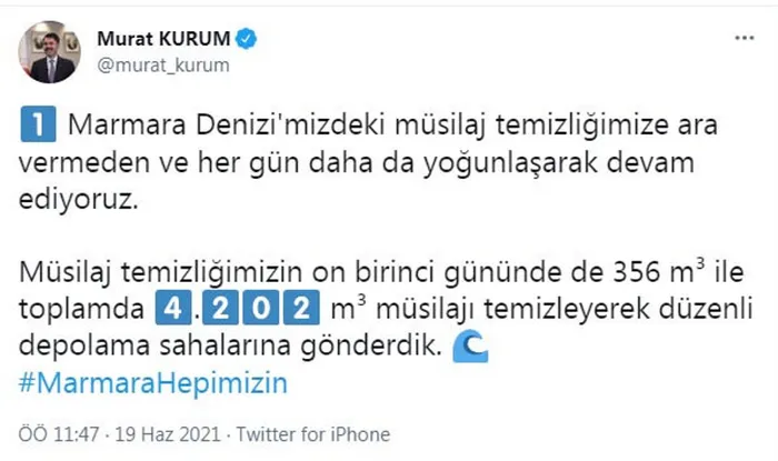 Son dakika: Çevre ve Şehircilik Bakanı Murat Kurum açıkladı! İşte temizlenen müsilaj miktarı - 2