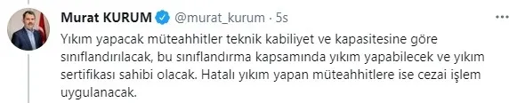 Çevre ve Şehircilik Bakanlığı "yıkım yönetmeliği" hazırlayacak | Bakanı Murat Kurum duyurdu - 4