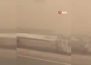 Kum fırtınasında feci kaza