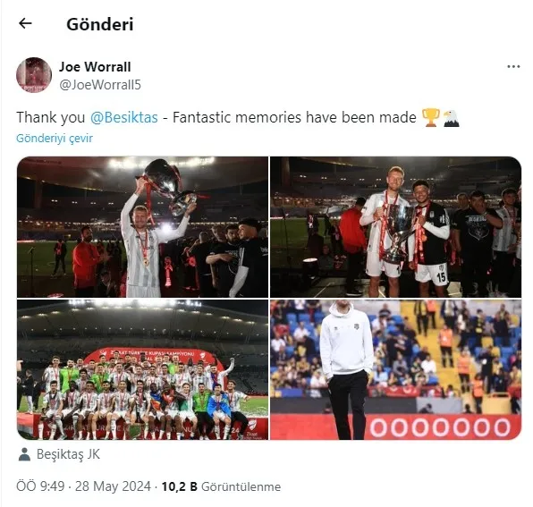 Beşiktaş'ın İngiliz stoperi Joe Worrall takıma veda etti - 1