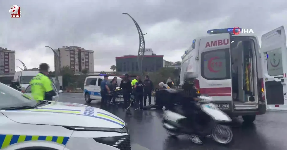 Kaygan zeminde motosiklet kazası: 1 yaralı
