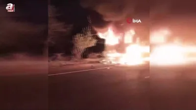 Elazığ’da TIR alev alev yandı