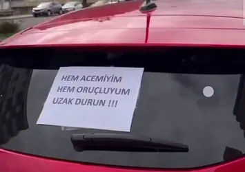 Acemi sürücüden trafikte 'ilginç' önlem