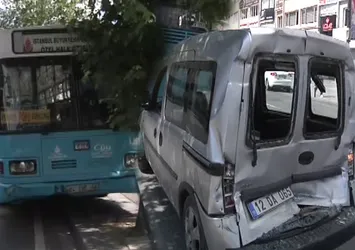 İstanbul'da halk otobüsü kaza yaptı!