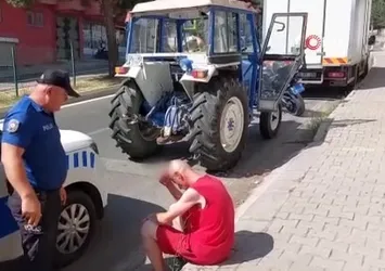 Samsun'da çaldığı traktörle gezerken yakalandı
