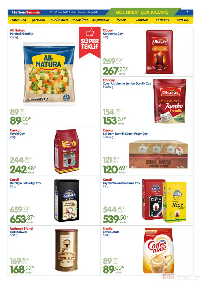 28 Eylül Bizim Toptan Market indirim kataloğu yayınlandı! 2 kg kaşar peynir 285 TL, 3 kg çay 267 TL, 3 kg çay 267 TL, 50’li karton bardak 12.46 TL’den satışa sunuluyor 16