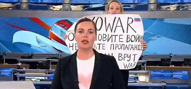 Rusya’da canlı yayın sırasında ’savaşa hayır’ protestosu! Gözaltına alındı